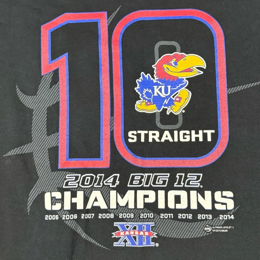 NCAA;Kansas Jayhawks Big 12 Champions 2014 T-Shirt size- 2XL - Picture 2 of 5